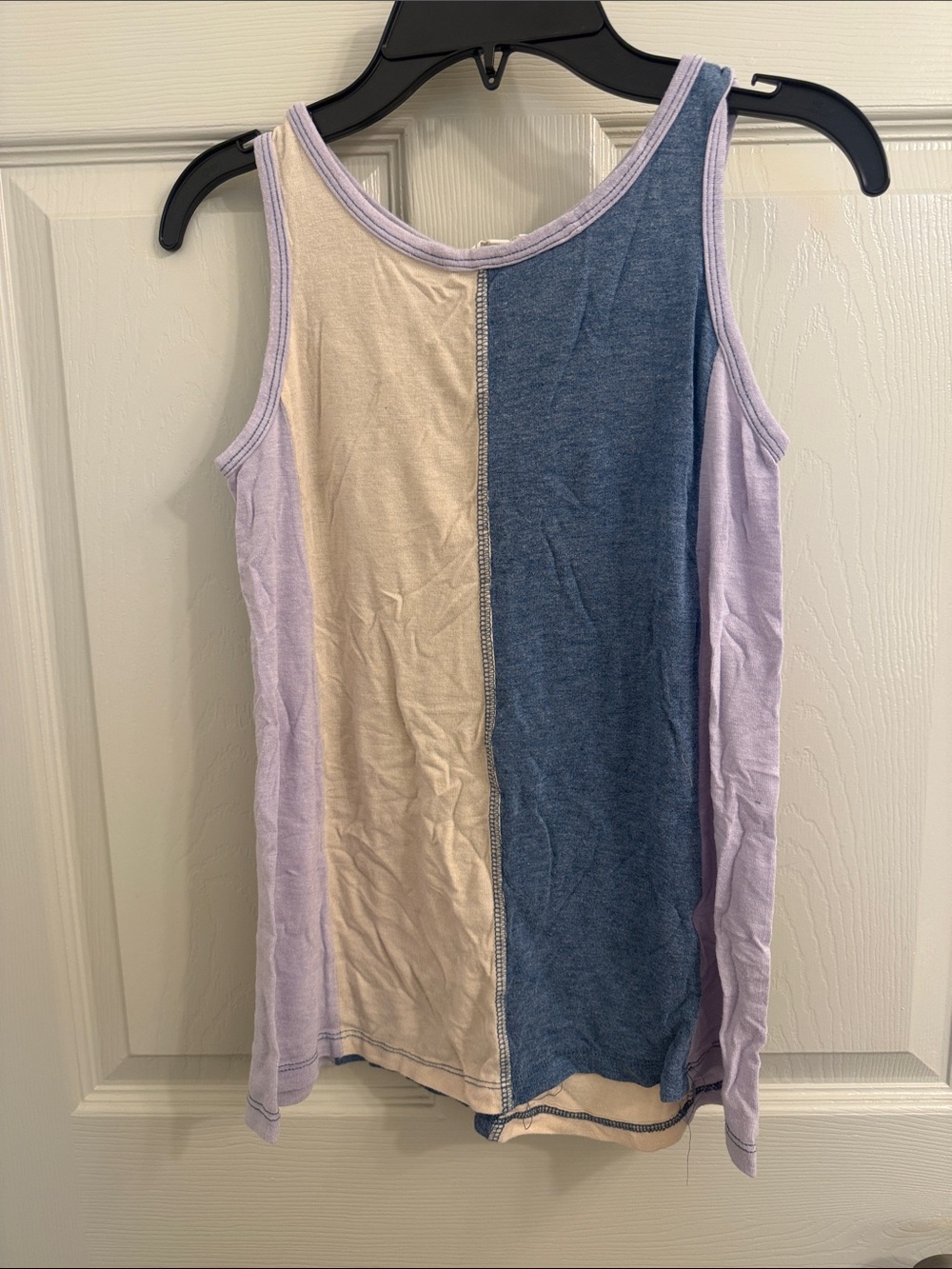 Hayden Lavender, Cream & Denim Blue Colorblock Tank